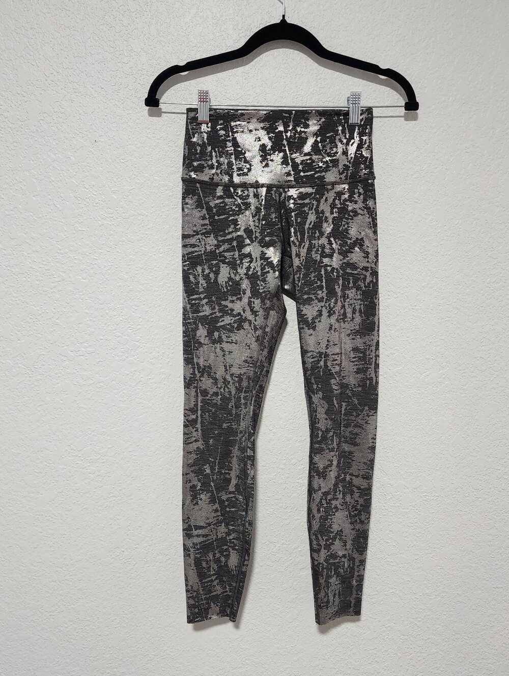 Lululemon Wunder Under High Rise Metallic Foil Leggings 7/8 Length Size 4